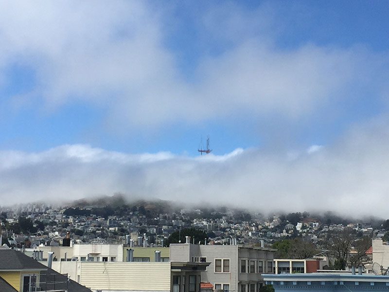 A View of The Fog on Twin Peaks Taken from The Mission Neighborhood