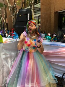 man in colorful dress