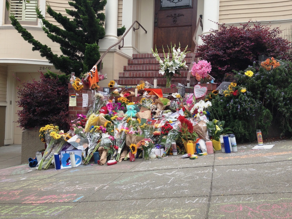 Flowers at Mrs. Doubtfire House in Pacific Heights